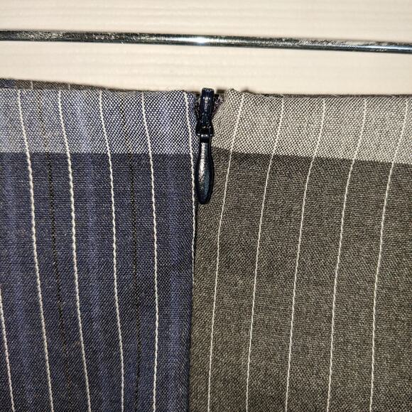 Zara Trafaluc Grey & Blue Plaid Asymmetrical Side Tie Dark Academia Skirt XS - Picture 10 of 13